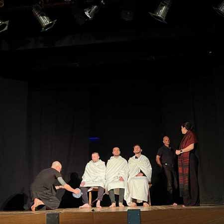 Students performing the play of Abram and Sarai